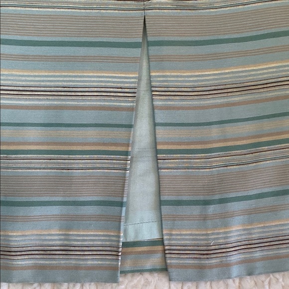 LOFT blue-gray  striped shimmery skirt size 8 - Picture 6 of 7